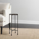 Ashley Accent Table | 11" Glass Top | Industrial Black Forged Metal Legs
