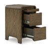 Ashley Accent Table | USB Charging Ports | 17’’ Warm Oak Brown Wood Veneer BM327899