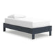 Ashley Cian Twin Size Platform Bed | Shaker Style Design | Navy Blue Wood