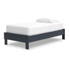 Ashley Cian Twin Size Platform Bed | Shaker Style Design | Navy Blue Wood BM327902