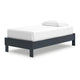 Ashley Cian Twin Size Platform Bed | Shaker Style Design | Navy Blue Wood BM327902