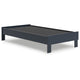 Ashley Cian Twin Size Platform Bed | Shaker Style Design | Navy Blue Wood BM327902