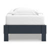 Ashley Cian Twin Size Platform Bed | Shaker Style Design | Navy Blue Wood BM327902