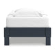 Ashley Cian Twin Size Platform Bed | Shaker Style Design | Navy Blue Wood BM327902