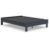 Ashley Cian Full Size Platform Bed | Shaker Style Design | Navy Blue Wood BM327903