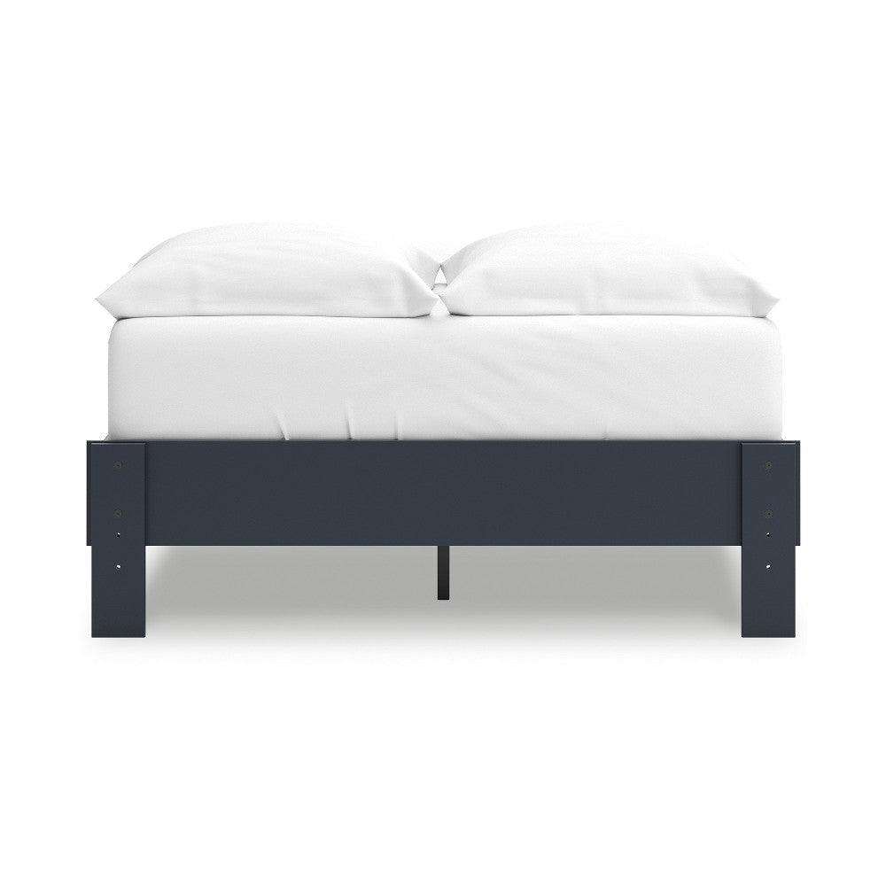 Ashley Cian Full Size Platform Bed | Shaker Style Design | Navy Blue Wood BM327903