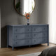 Ashley Cian Wide Dresser | 6 Drawers | Knob Handles | Navy Blue Wood | 61"