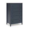 Cian Tall Dresser Chest | 5 Drawers | Knobs | Navy Blue Wood | 50’’ BM327905