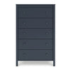 Cian Tall Dresser Chest | 5 Drawers | Knobs | Navy Blue Wood | 50’’ BM327905