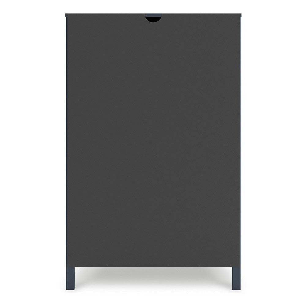 Cian Tall Dresser Chest | 5 Drawers | Knobs | Navy Blue Wood | 50’’ BM327905