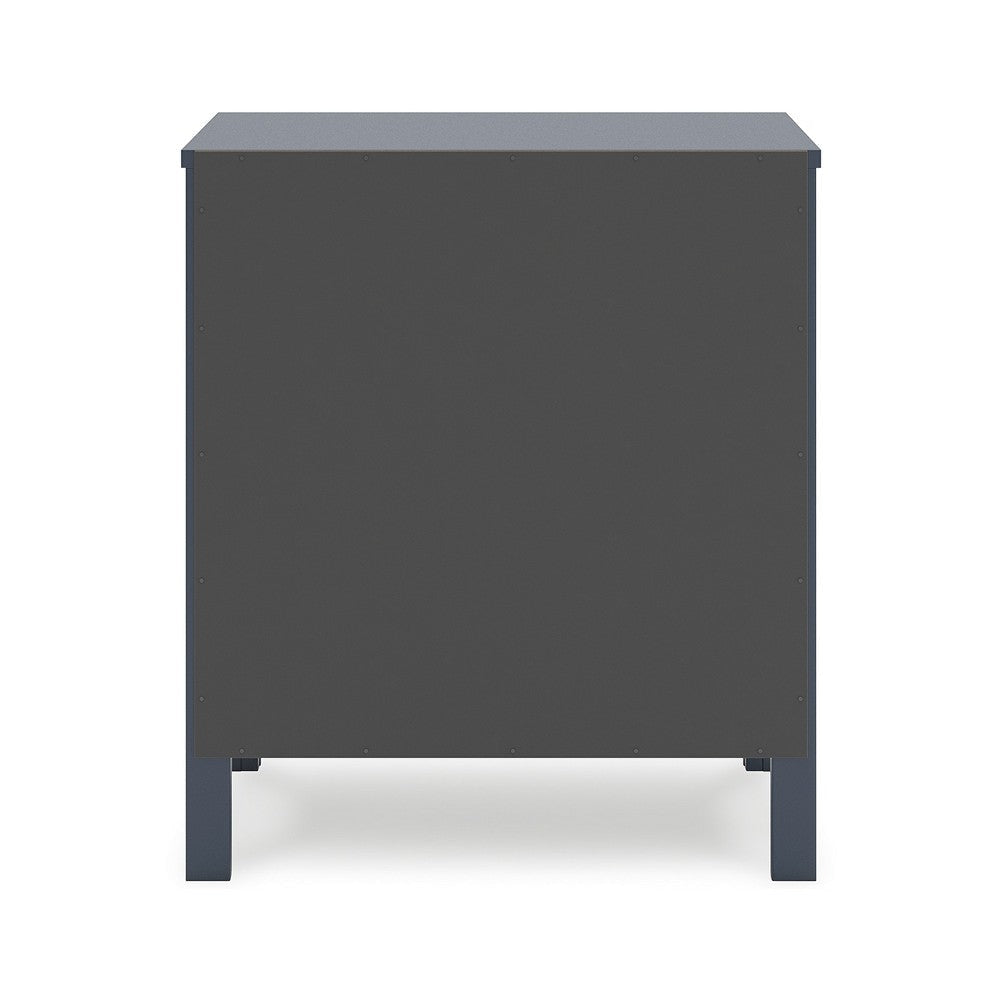 Ashley Cian Nightstand | 2 Drawers | Navy Blue Wood | Knob Handles | 24’’ BM327906