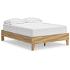 Ashley Maci Full Platform Bed | Natural Light Brown Wood | Low Profile Legs