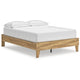 Ashley Maci Full Platform Bed | Natural Light Brown Wood | Low Profile Legs
