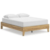 Ashley Maci Queen Platform Bed | Natural Light Brown Wood | Low Profile Legs
