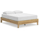 Ashley Maci Queen Platform Bed | Natural Light Brown Wood | Low Profile Legs