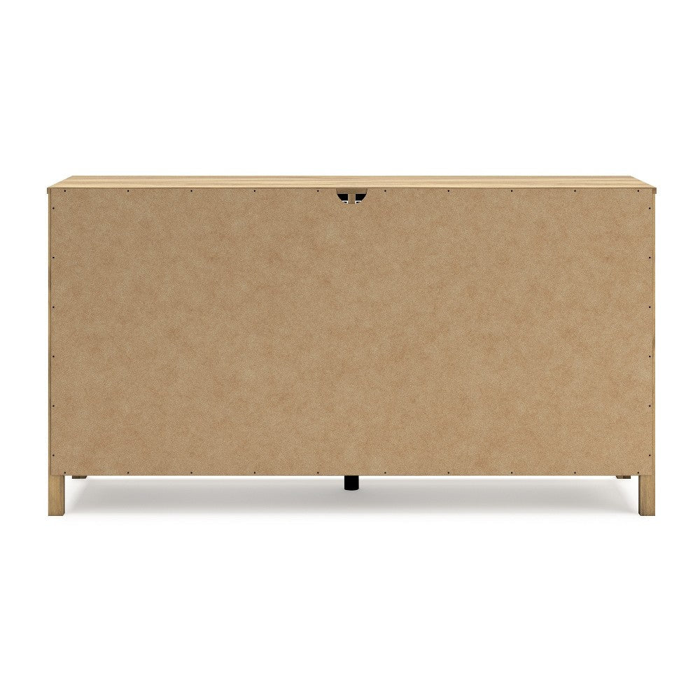 Ashley Maci Wide Dresser | 6 Drawers | Light Natural Brown Wood Finish | 61’’ BM327909