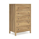 Ashley Maci Tall Dresser Chest | 5 Drawers | Natural Brown Wood Finish | 50"