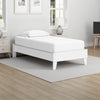 Ashley Kally Twin Platform Bed | Matte White Wood | Low Profile Tapered Legs
