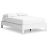Ashley Kally Full Platform Bed | Matte White Wood | Low Profile Tapered Legs