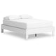 Ashley Kally Full Platform Bed | Matte White Wood | Low Profile Tapered Legs