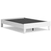 Ashley Kally Full Platform Bed | Matte White Wood | Low Profile Tapered Legs BM327913
