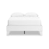 Ashley Kally Full Platform Bed | Matte White Wood | Low Profile Tapered Legs BM327913