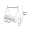 Ashley Kally Twin Size Floor Bed | Tent Style Design | Matte White Wood