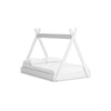 Ashley Kally Full Size Floor Bed | Tent Style Design | Matte White Wood
