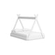 Ashley Kally Full Size Floor Bed | Tent Style Design | Matte White Wood