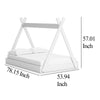 Ashley Kally Full Size Floor Bed | Tent Style Design | Matte White Wood BM327915