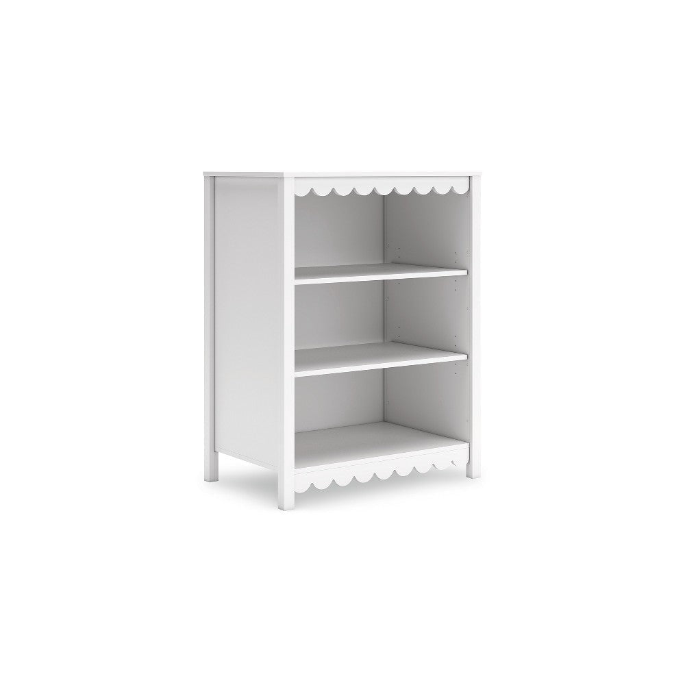 Ashley Kally Standing Bookcase | 3 Open Shelves | Matte White Wood | 41"