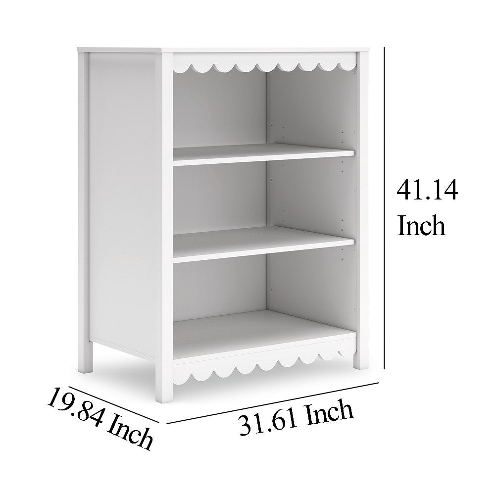 Ashley Kally Standing Bookcase | 3 Open Shelves | Matte White Wood | 41’’ BM327916