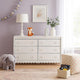 Ashley Kally Wide Dresser | 6 Drawers | Modern Matte White Wood Finish | 61"