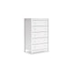 Ashley Kally Tall Dresser Chest | 5 Drawers | Modern Matte White Wood | 50"