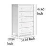 Ashley Kally Tall Dresser Chest | 5 Drawers | Modern Matte White Wood | 50’’ BM327918