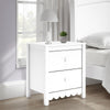 Ashley Kally Nightstand | 2 Drawers | Modern Matte White Wood Finish | 24’’ BM327919