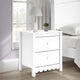 Ashley Kally Nightstand | 2 Drawers | Modern Matte White Wood Finish | 24’’ BM327919