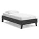 Ashley Alli Twin Size Platform Bed | Matte Black Wood Frame with Laminate