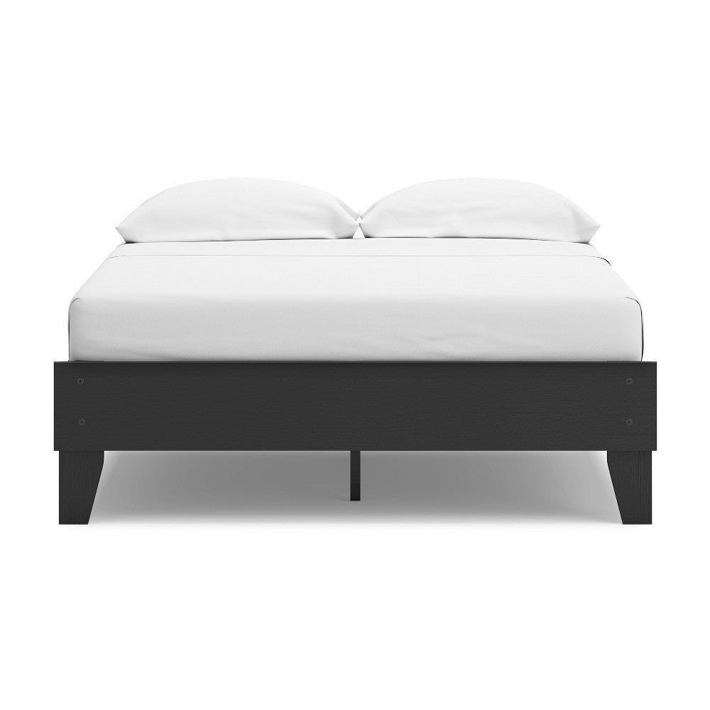 Ashley Alli Full Size Platform Bed | Matte Black Wood Frame with Laminate BM327921