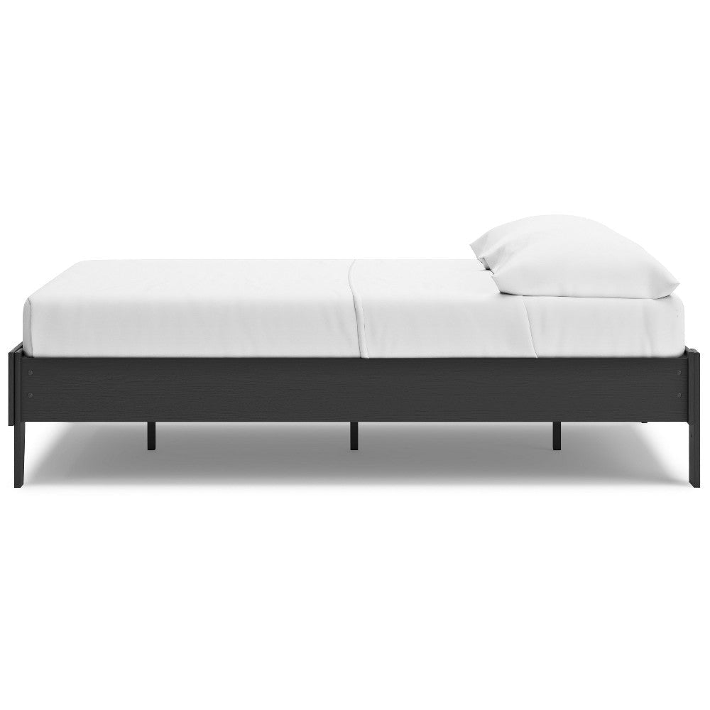 Ashley Alli Full Size Platform Bed | Matte Black Wood Frame with Laminate BM327921