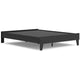 Ashley Alli Queen Size Platform Bed | Matte Black Wood Frame with Laminate BM327922