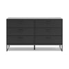 Ashley Alli Wide Dresser | 6 Drawers | Matte Black Wood | Metal Base | 59’’ BM327923