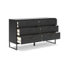 Ashley Alli Wide Dresser | 6 Drawers | Matte Black Wood | Metal Base | 59’’ BM327923
