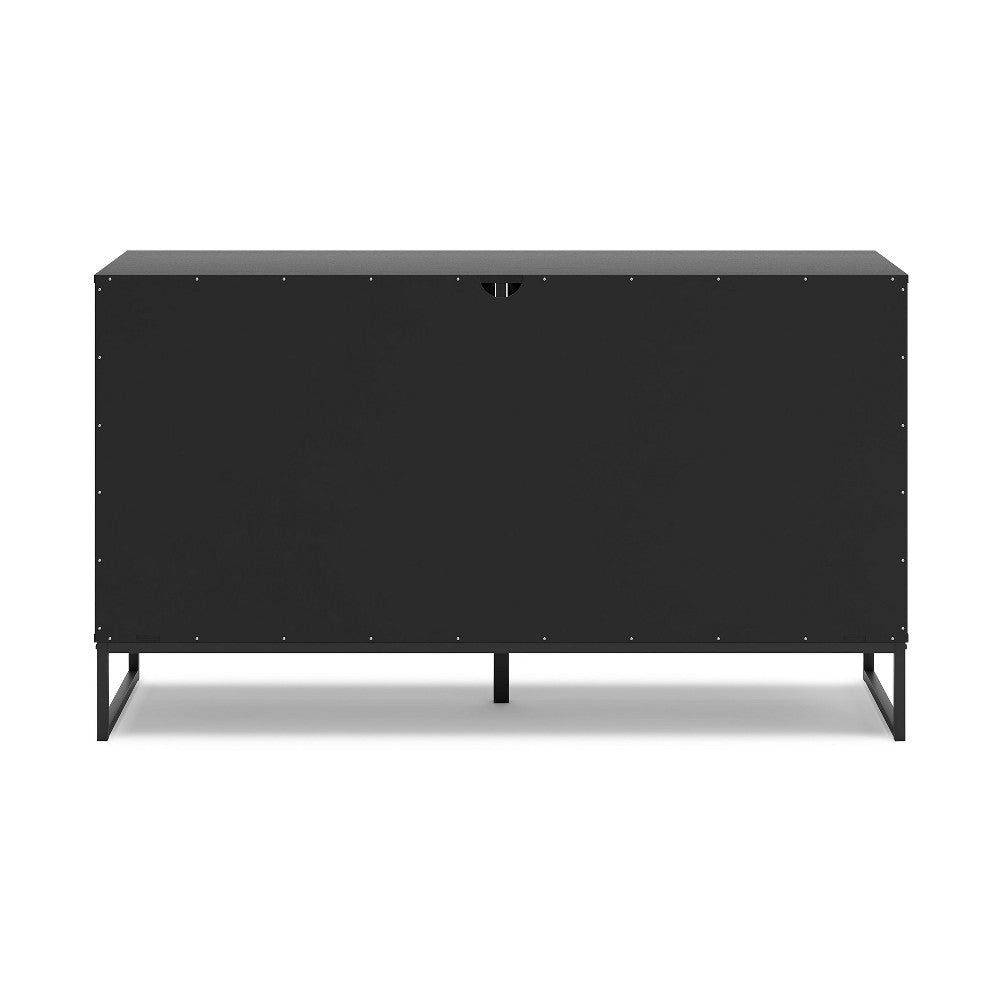 Ashley Alli Wide Dresser | 6 Drawers | Matte Black Wood | Metal Base | 59’’ BM327923
