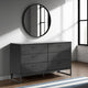 Ashley Alli Wide Dresser | 6 Drawers | Matte Black Wood | Metal Base | 59"
