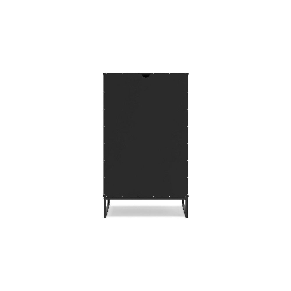 Ashley Alli Tall Dresser Chest | 5 Drawers | Matte Black | Metal Base | 51’’ BM327924