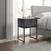 Ashley Alli Nightstand | 1 Drawer | Matte Black Wood | Metal Base | 26’’ BM327925