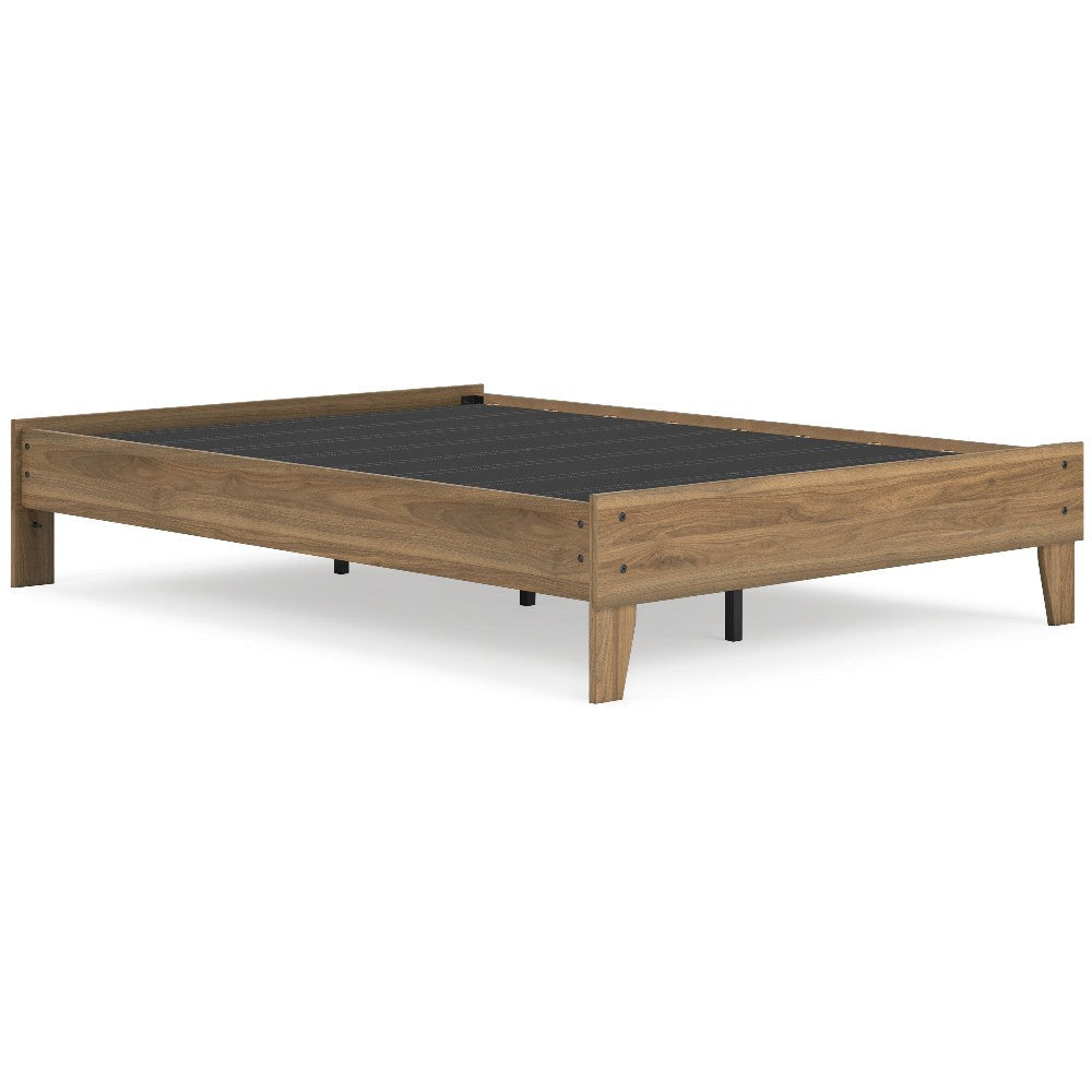 Ashley Deana Full Platform Bed | Honey Brown Wood | Low Profile Tapered Legs BM327927