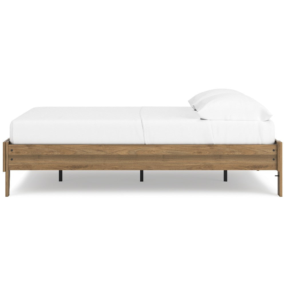 Ashley Deana Full Platform Bed | Honey Brown Wood | Low Profile Tapered Legs BM327927