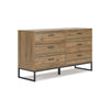 Ashley Deana Wide Dresser | 6 Drawers | Brown Wood | Black Metal Base | 59’’ BM327929